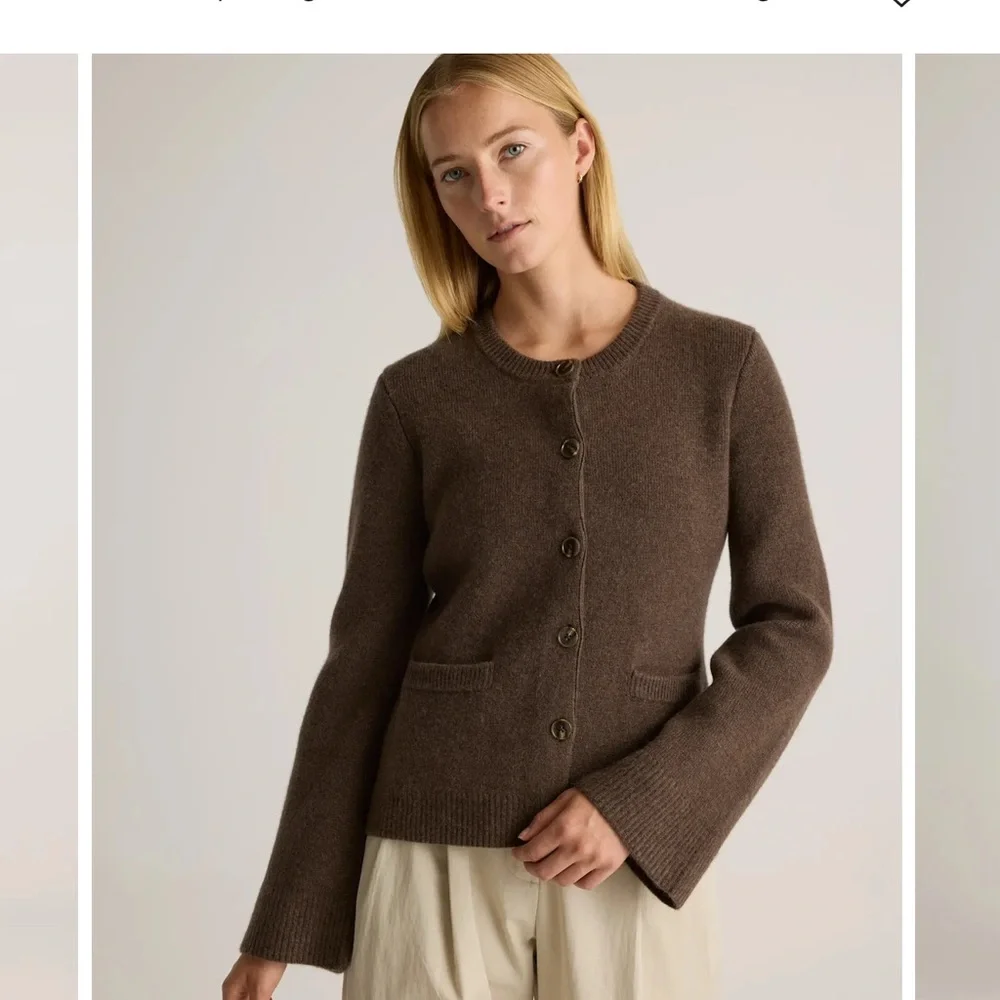 Quince cashmere Brown Button-Up Cardigan. Size L - Picture 6 of 10